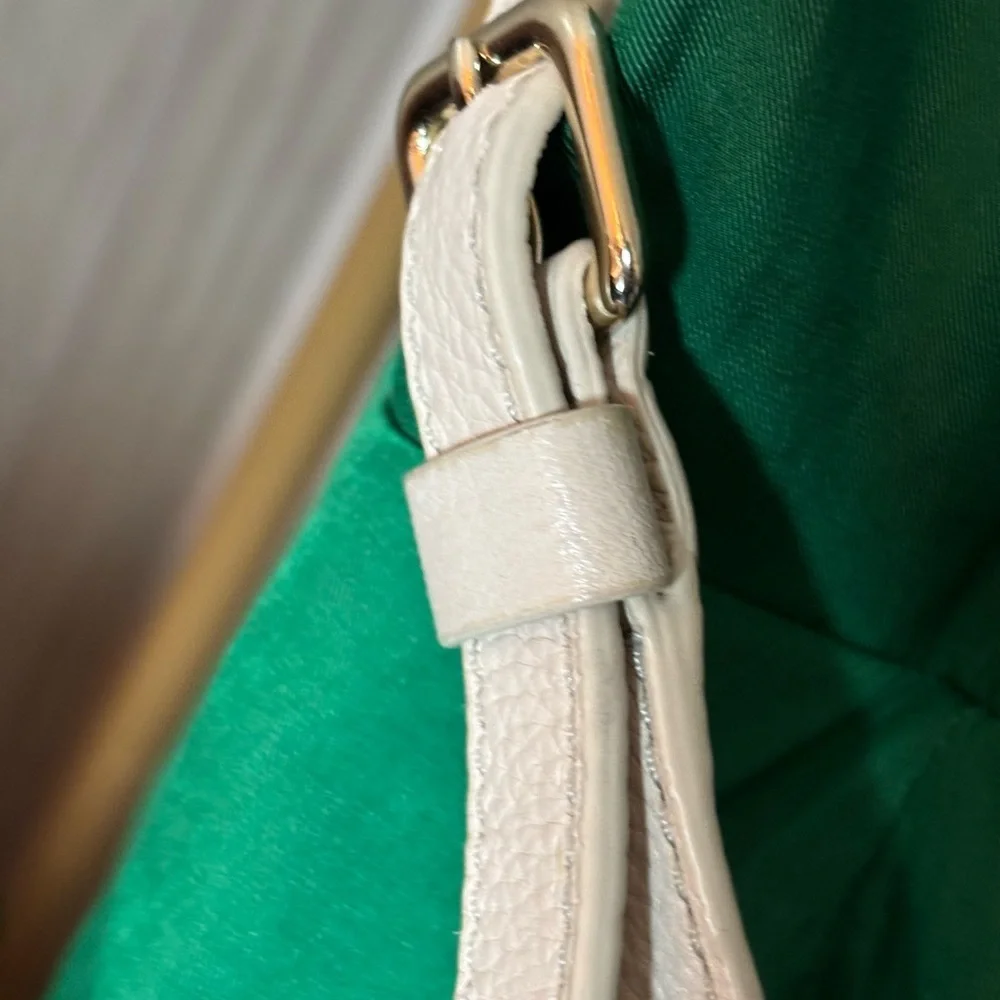 kate spade Cream Pebbled Leather Shoulder Crossbody Bag with Front Pocket